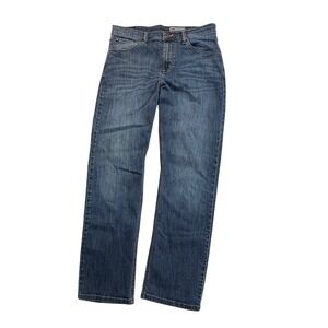 Wrangler Slim Straight Men's 32x30 Blue Denim Jeans Classic Workwear 92FNWSK